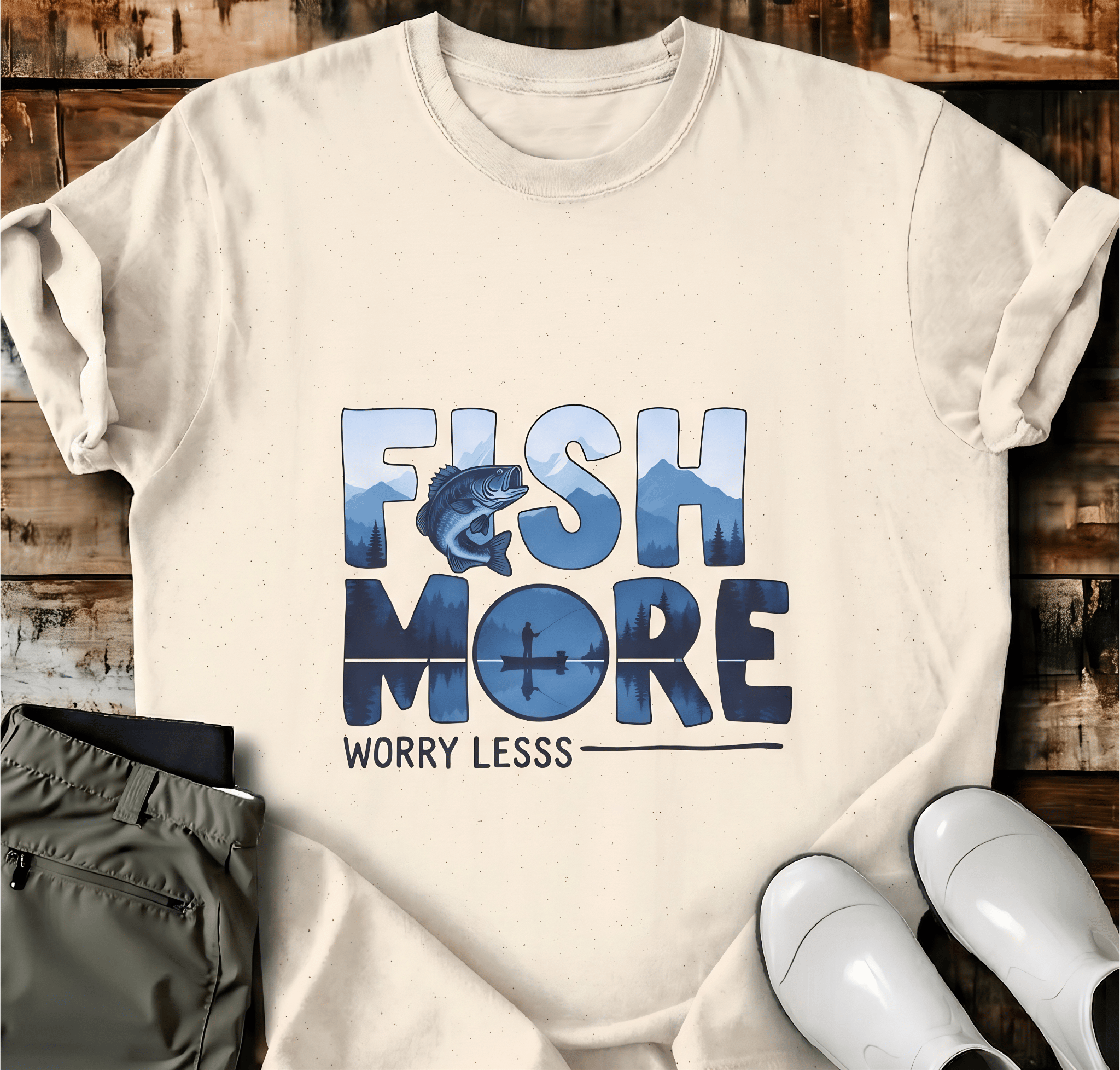 Fish More Worry Less T-Shirt