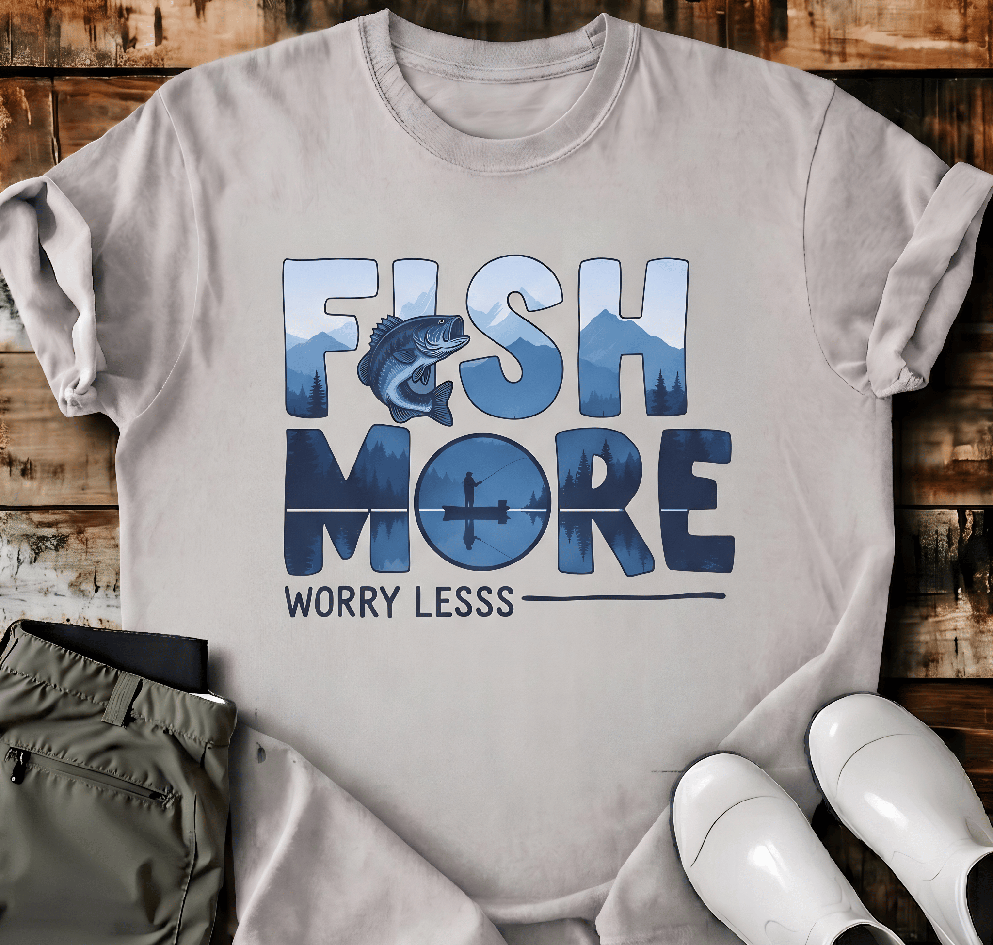 Fish More Worry Less T-Shirt
