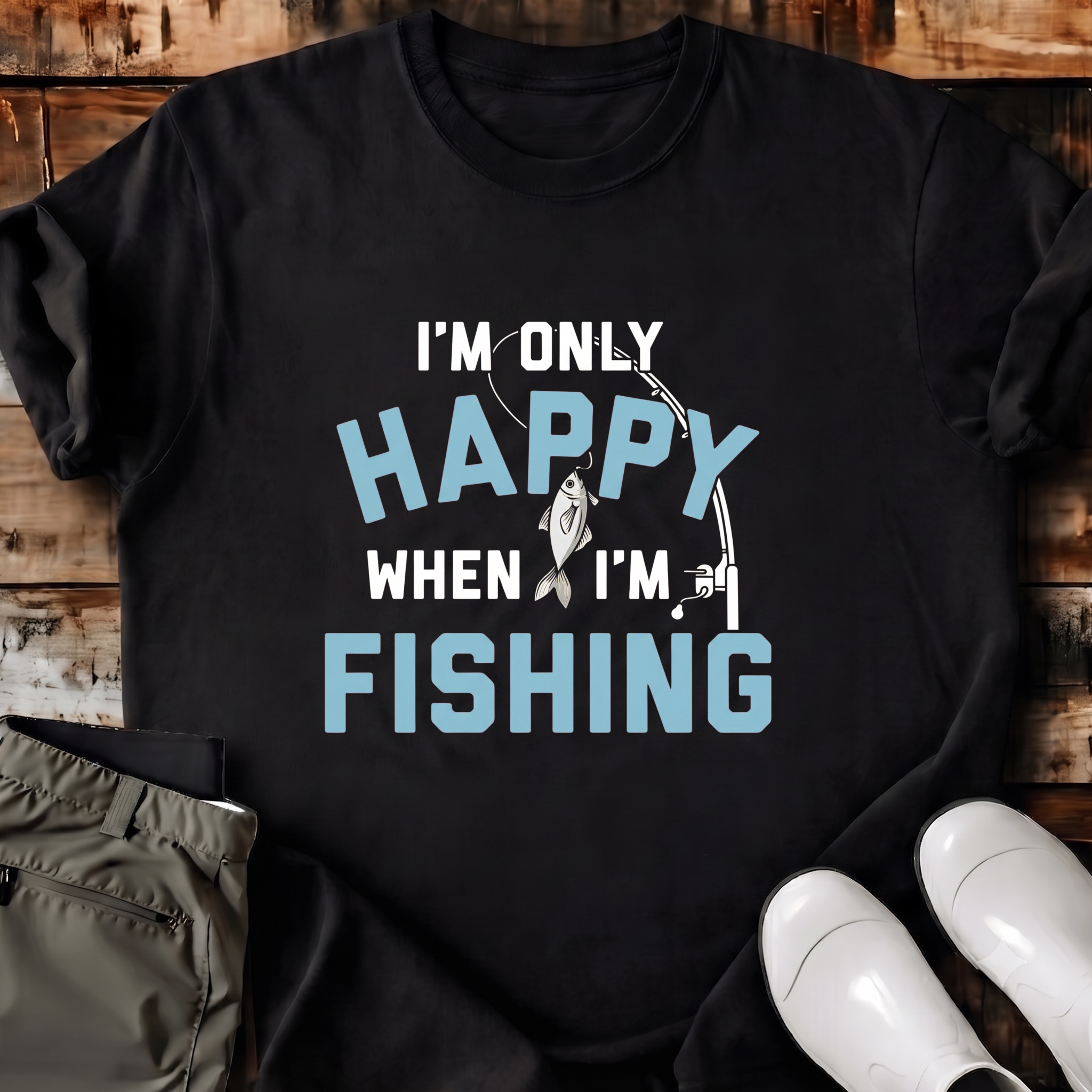 I'm Only Happy When I'm Fishing T-Shirt