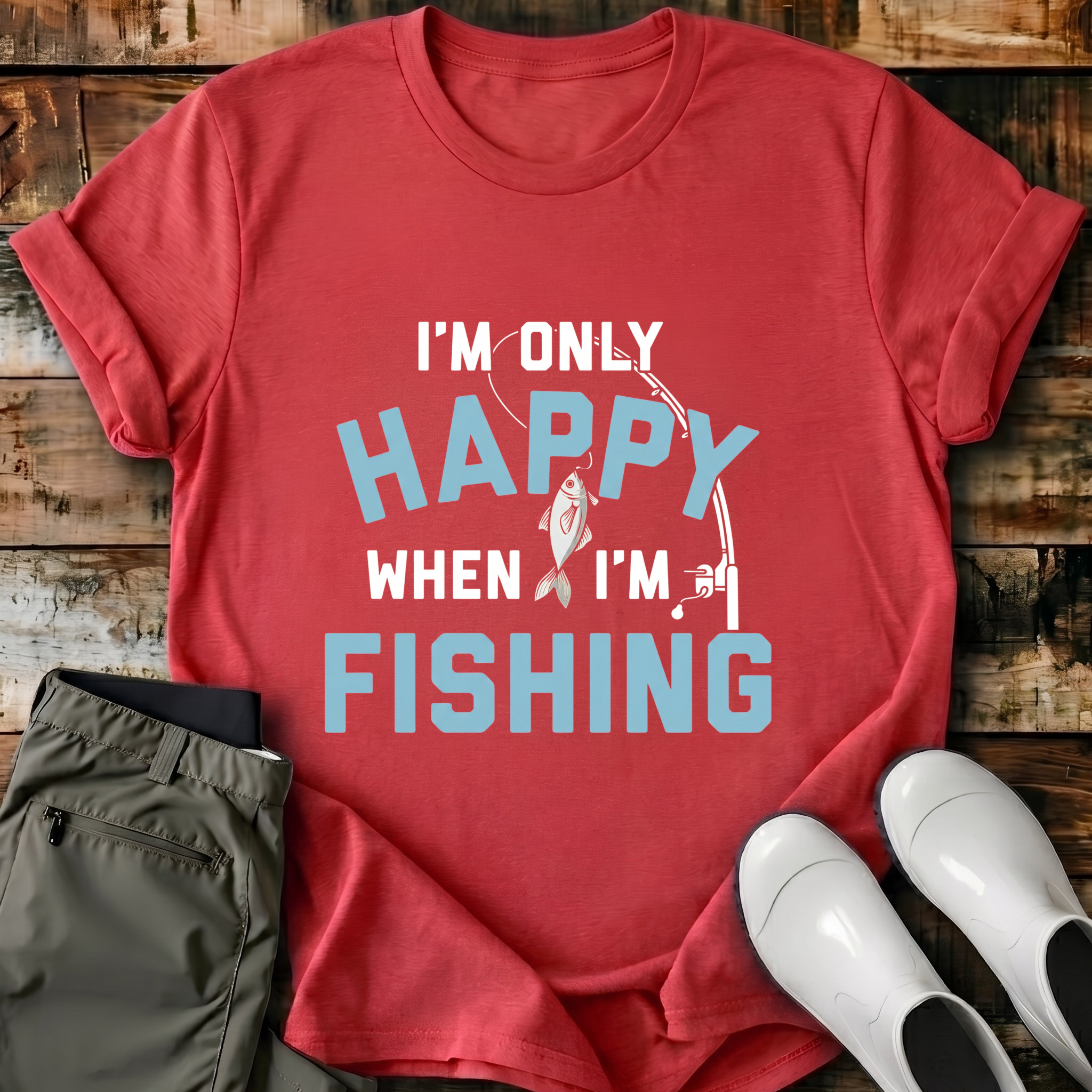 I'm Only Happy When I'm Fishing T-Shirt