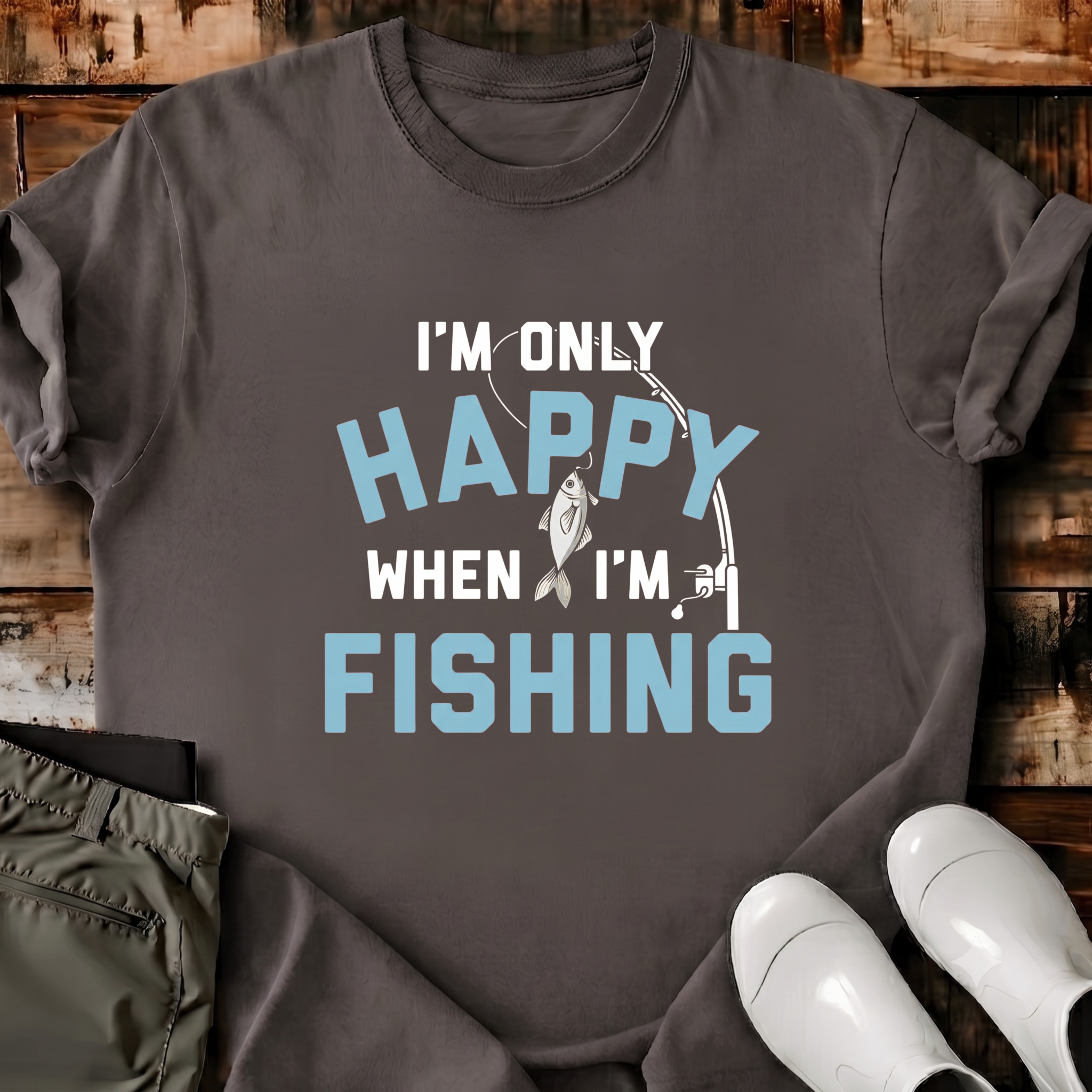 I'm Only Happy When I'm Fishing T-Shirt