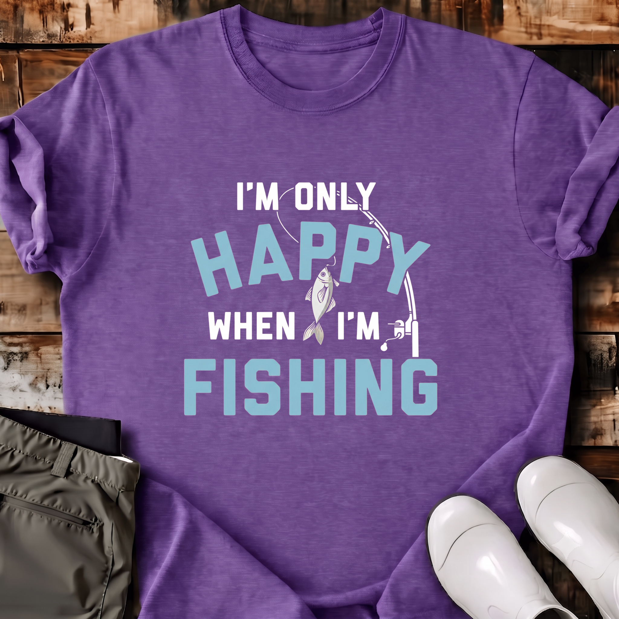 I'm Only Happy When I'm Fishing T-Shirt