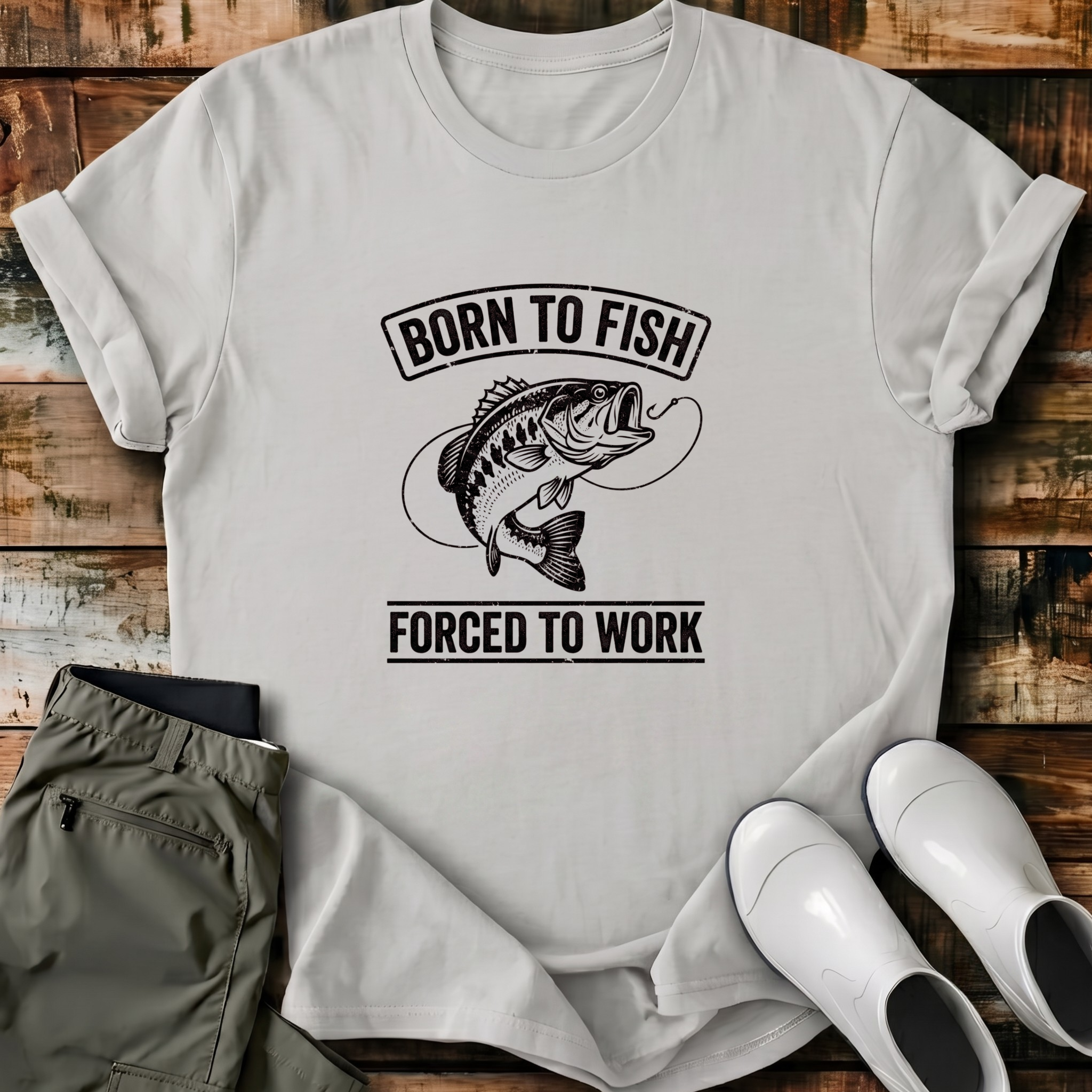Born To Fish Forced To Work T-Shirt
