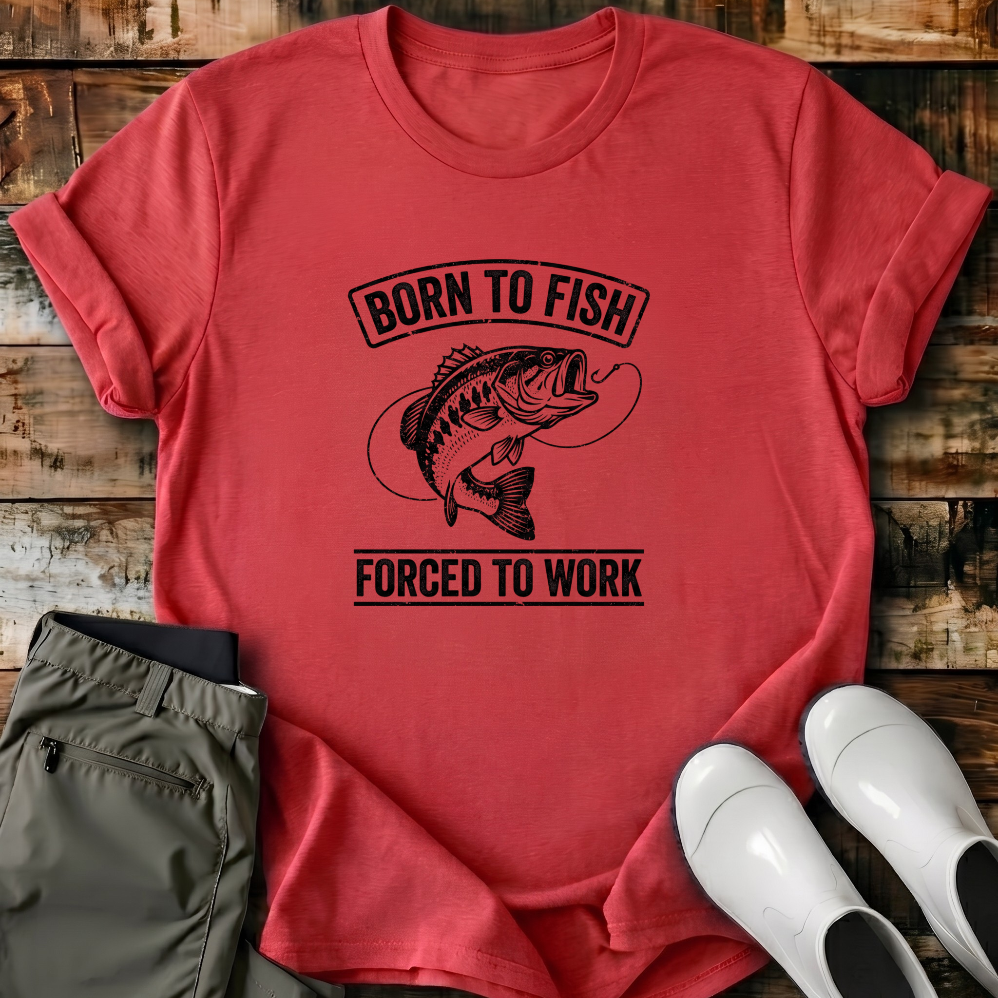 Born To Fish Forced To Work T-Shirt